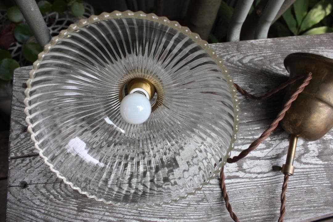 アンティーク ガラス 真鍮 昭和 レトロ E17 店舗什器