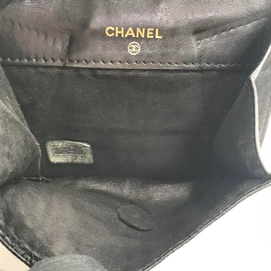 CHANEL シャネル キャビアスキン Wホック 二つ折り 財布 ココマーク