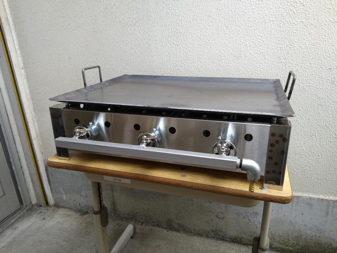 便利な持手付き プロパンガス用 鉄板焼き グリラー 60cm幅 模擬店