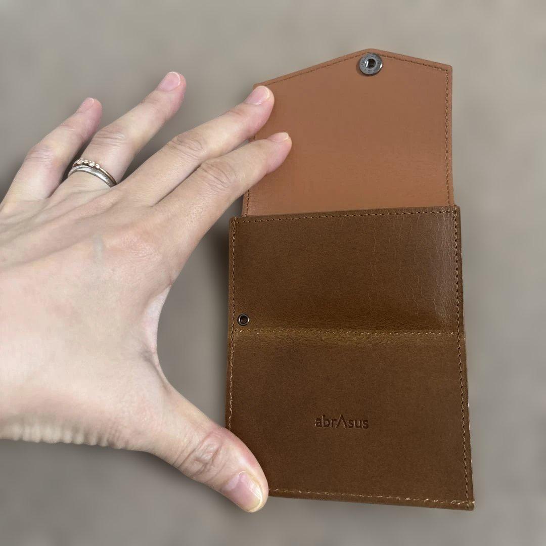 abrAsus ブラウン 折りたたみミニ財布