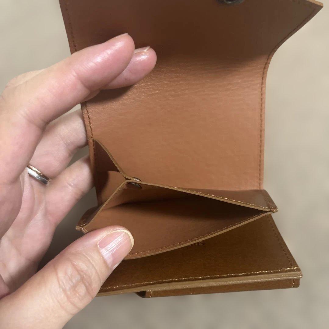 abrAsus ブラウン 折りたたみミニ財布