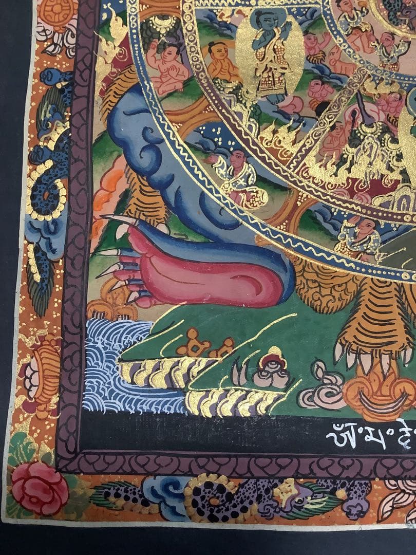 《 チベット密教　新品　1点物 》 手描き　曼荼羅　仏陀　六道輪廻　仏教　c2