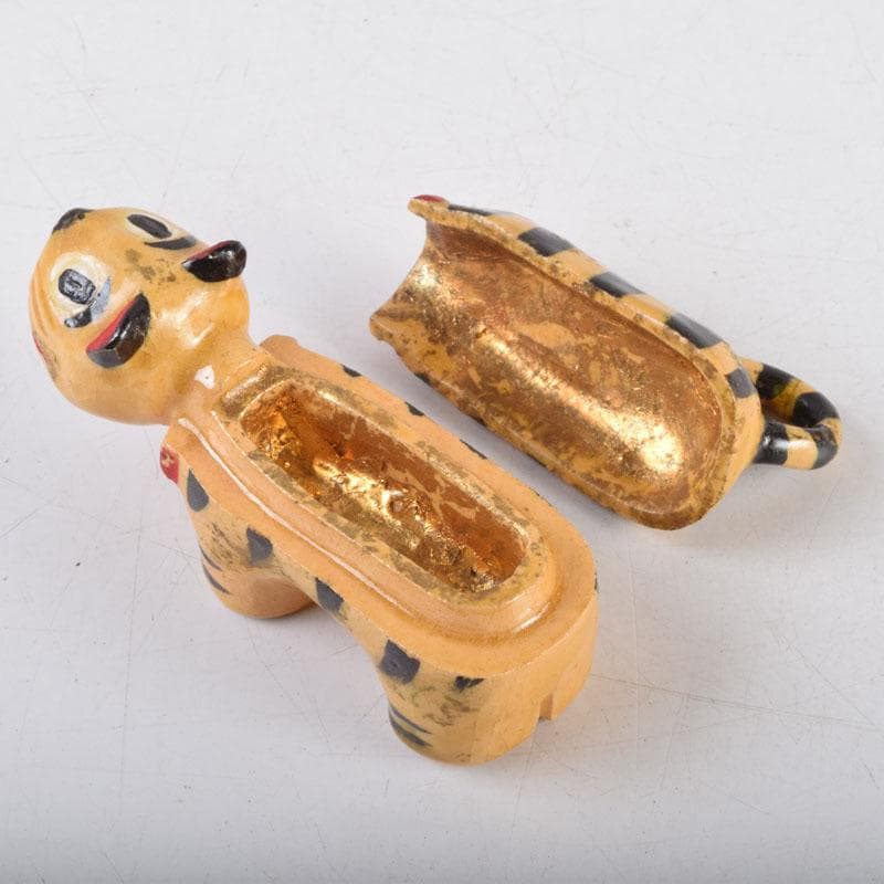 茶道具 京焼 清水六兵衛造 色絵 虎香合 干支 共箱 V 8807