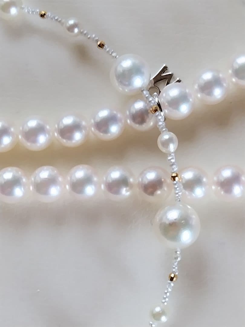 K18 各サイズの、アコヤ真珠と、あこや砂芥子パールの、オメガ風