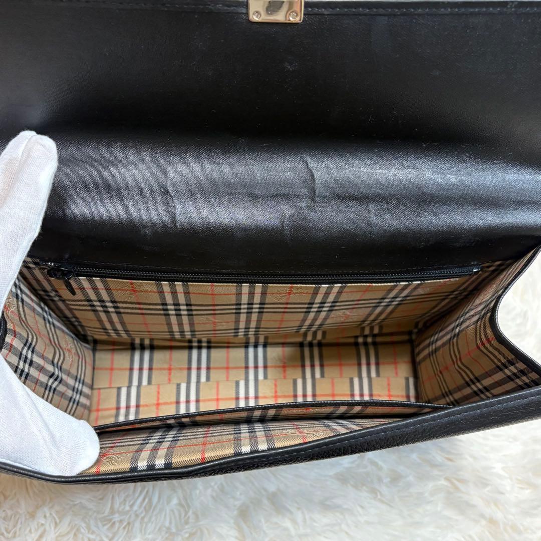 【美品】バーバリー オールレザー ビジネスバッグ 2way ノバチェック A4