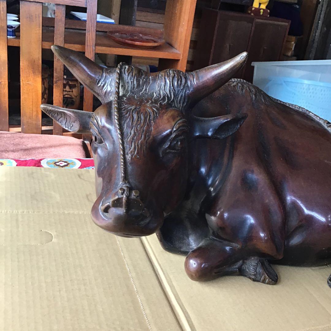 ブロンズ像 牛の像 18kg 置物 インテリア 真鍮 銅