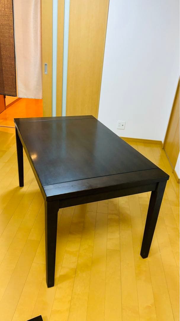 酵素。飛騨家具　イバタインテリア　二段伸縮可能ダイニングテーブル