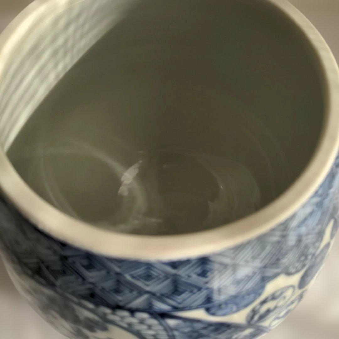 美品】 手塚祥堂造 染付祥瑞 芋頭 水指 茶道具 木箱入 - メルカリ