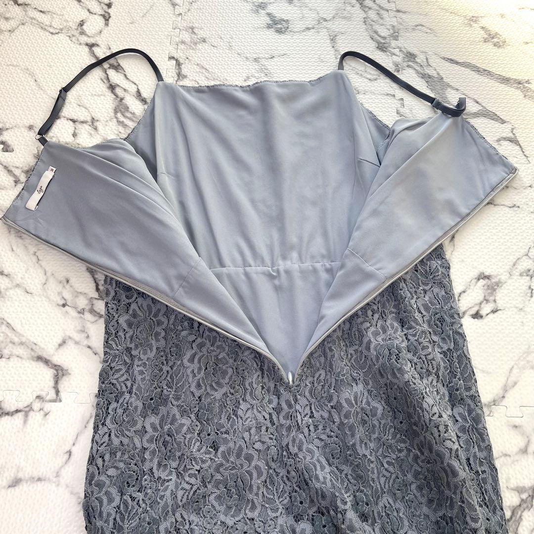 LEJA パール付きケープ風リボンパフスリーブボレロ刺繍レースキャミ