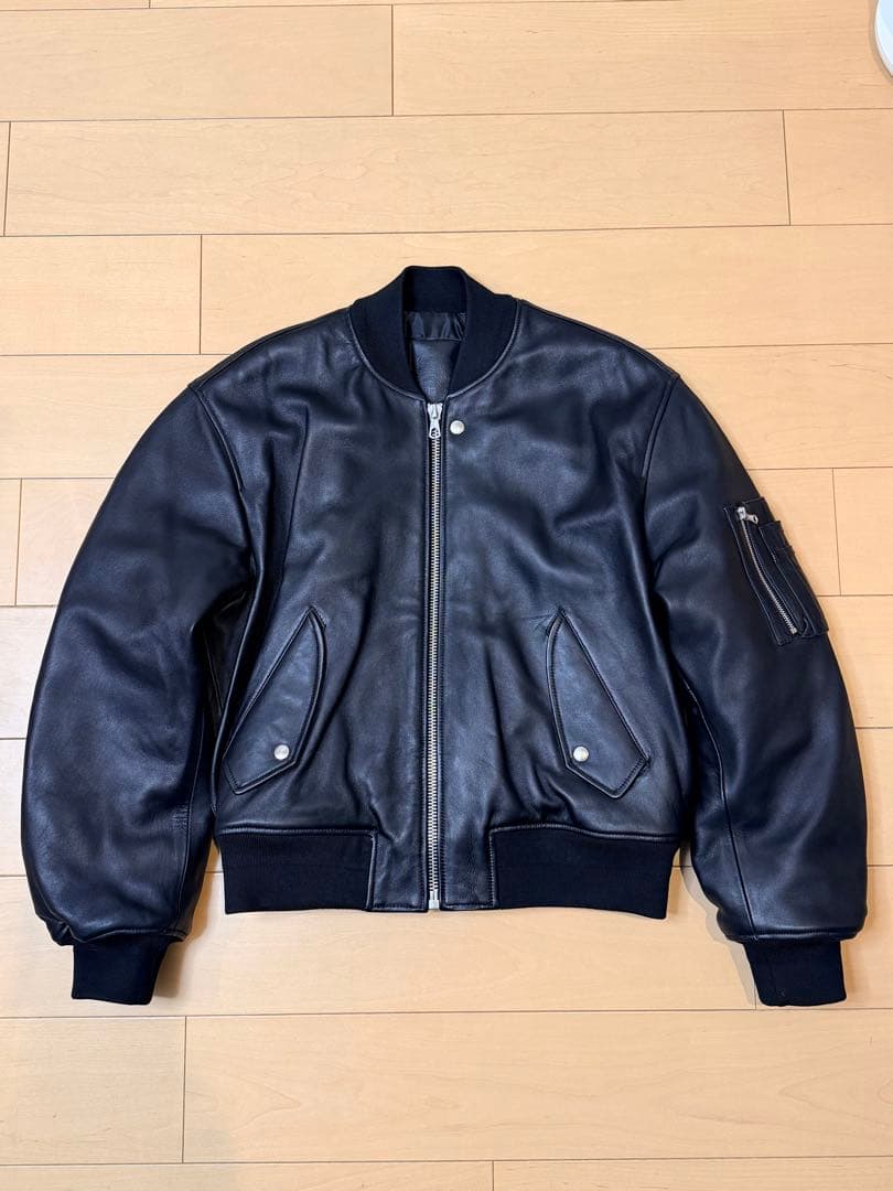 stussy leather built bomber jacket ジャケット - メルカリ