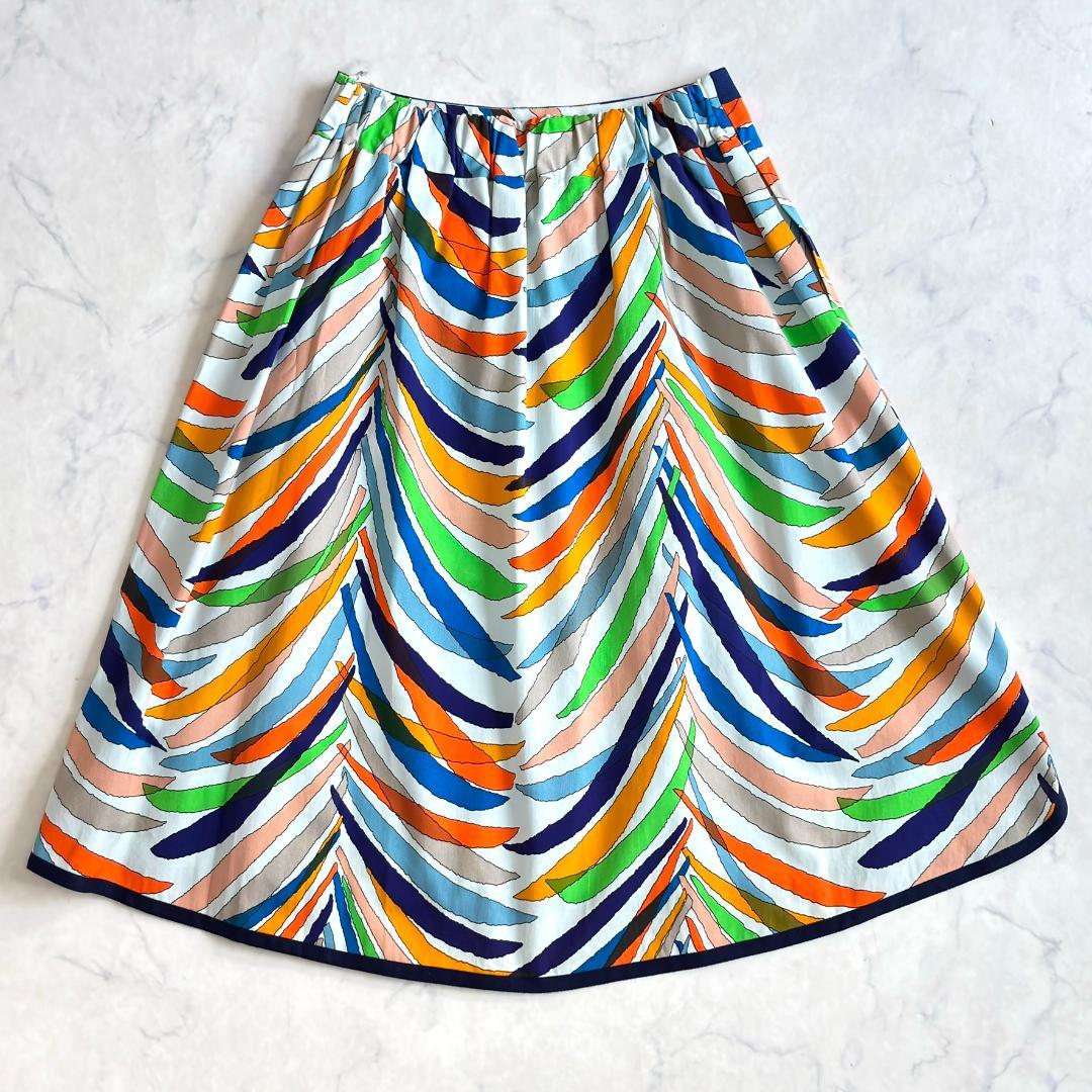 タグ付美品♪ミナペルホネン フレアスカート マルチカラー サイズ36 sh1