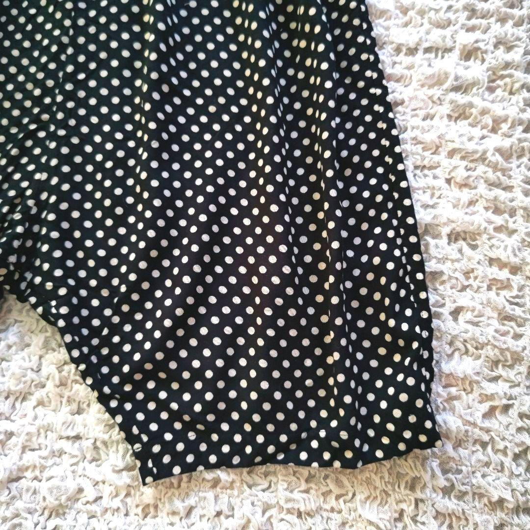 MOYURU　萌　ドット柄　サルエルパンツ　ブラック×ホワイト　M~L