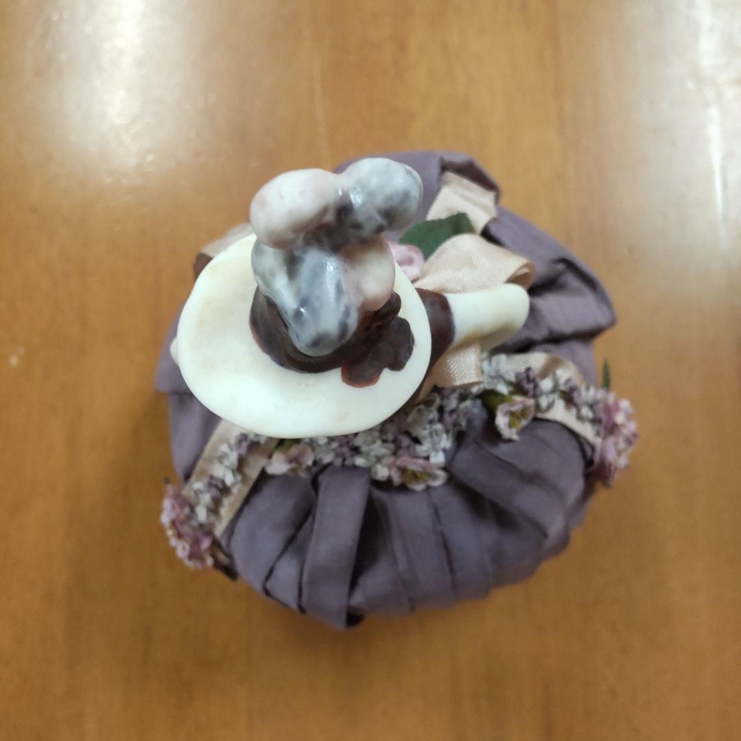 ハーフドール ピンクッション バイオレット アンティーク風