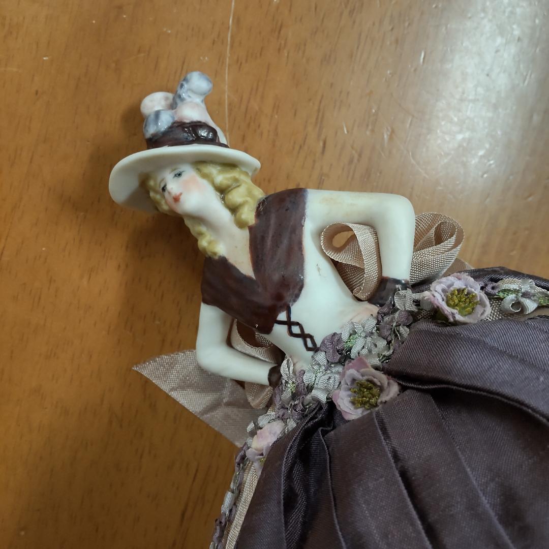 ハーフドール ピンクッション バイオレット アンティーク風
