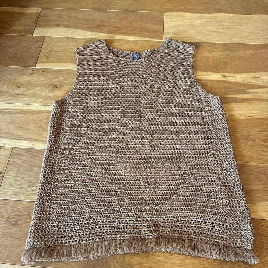 45rpm ハンドニット　ベスト　茶色