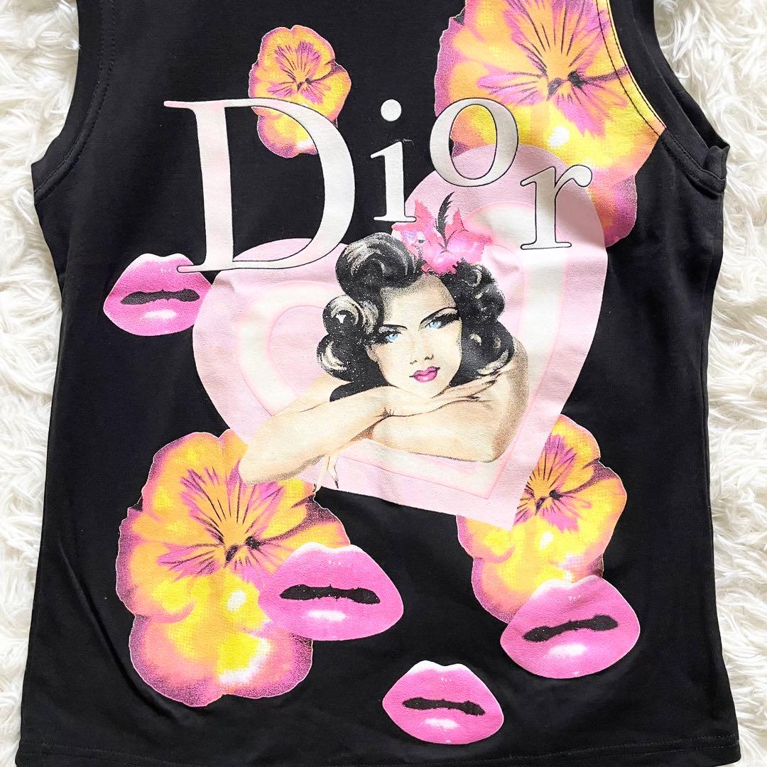 美品　ガリアーノ期　クリスチャンディオール　タンクトップ　ブラック　サイズM