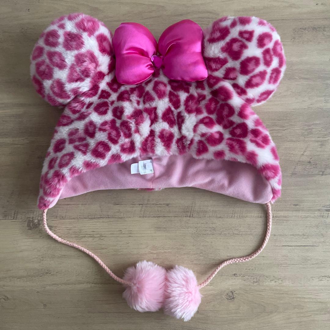 ディズニー ミニー ファンキャップ ヒョウ柄 ピンク レオパード 被り物