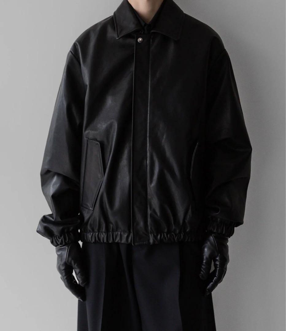 stein 24ss レザー ショート フルジップ ブルゾン ジャケット M