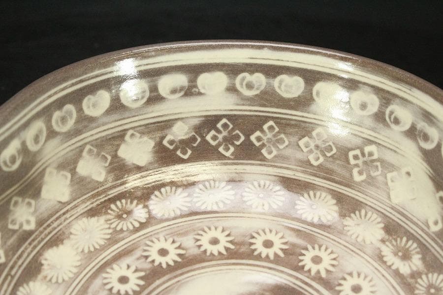 祥瑞窯 五代 陶匠 浅見五郎助 三島文 鉢 菓子鉢 共箱 未使用 839