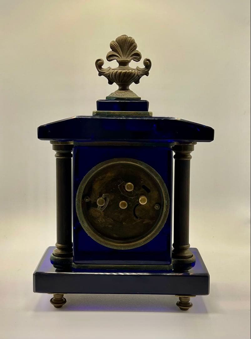 精工舎 SEIKOSHA 宮型ガラス置時計 アンティーク 大正ロマン 傷あり