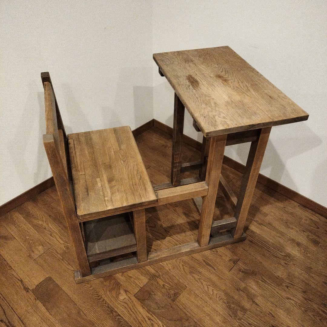 アンティーク 学校 机 椅子 セット 希少 レトロ アメリカンカントリー