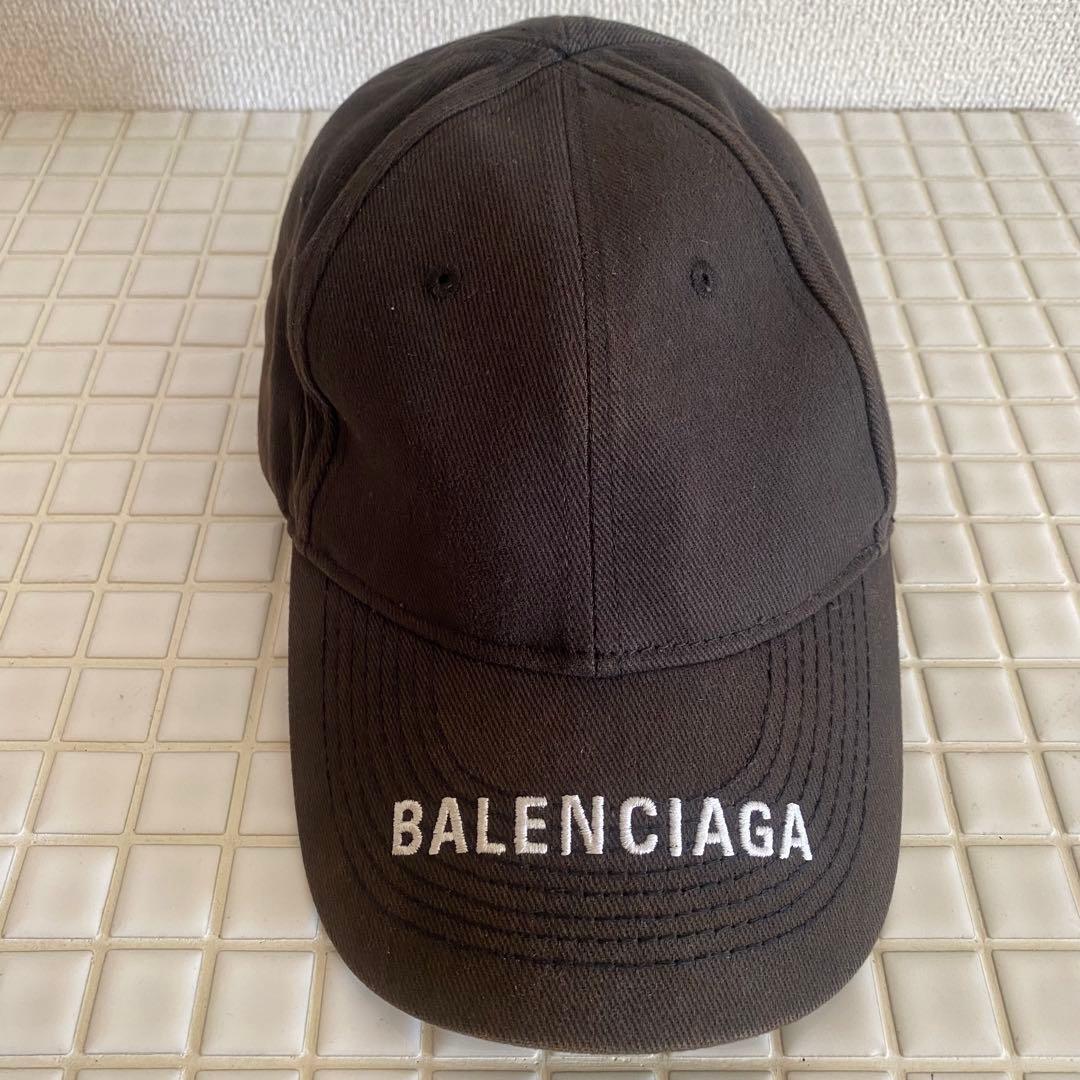 BALENCIAGA ブラックキャップ ロゴ刺繍 59 バレンシアガ 帽子