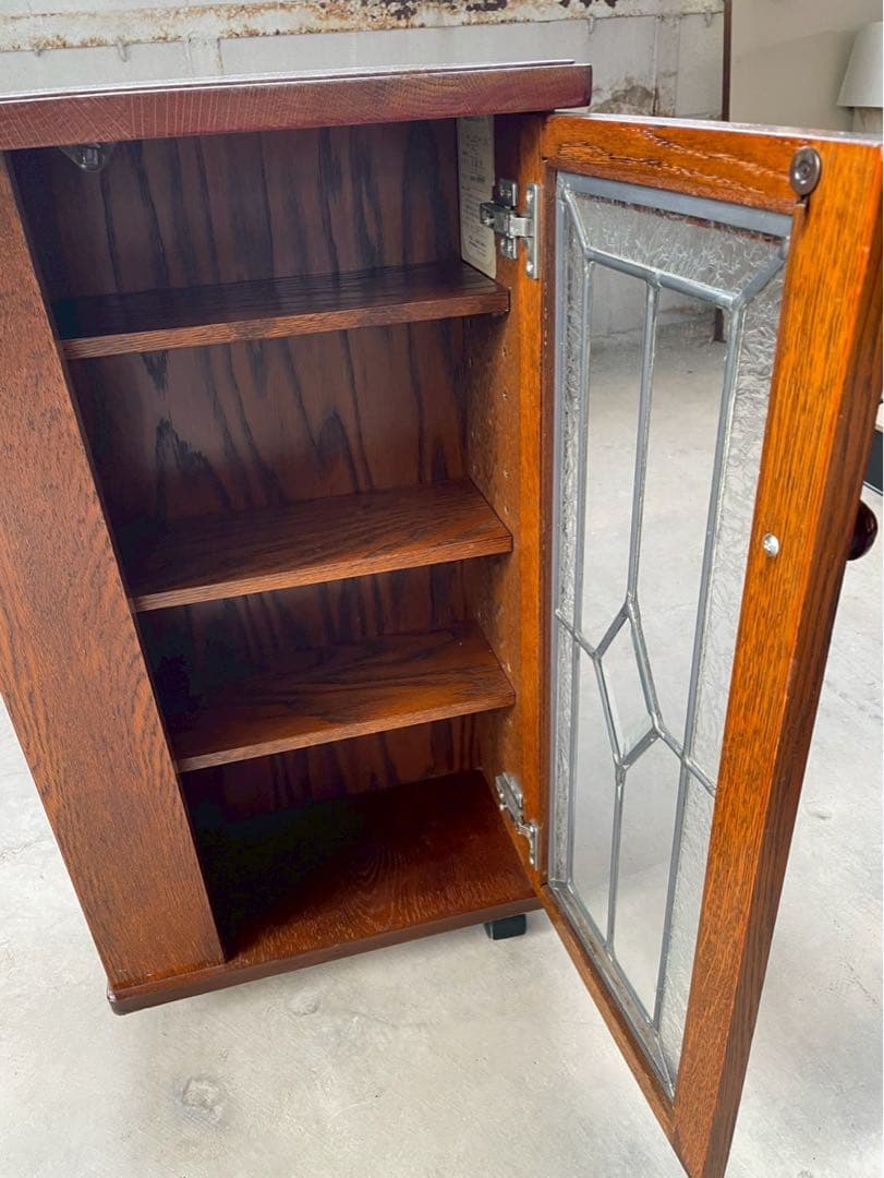 三越 ブルージュ ステンドグラスサイドテーブル 収納棚 三越