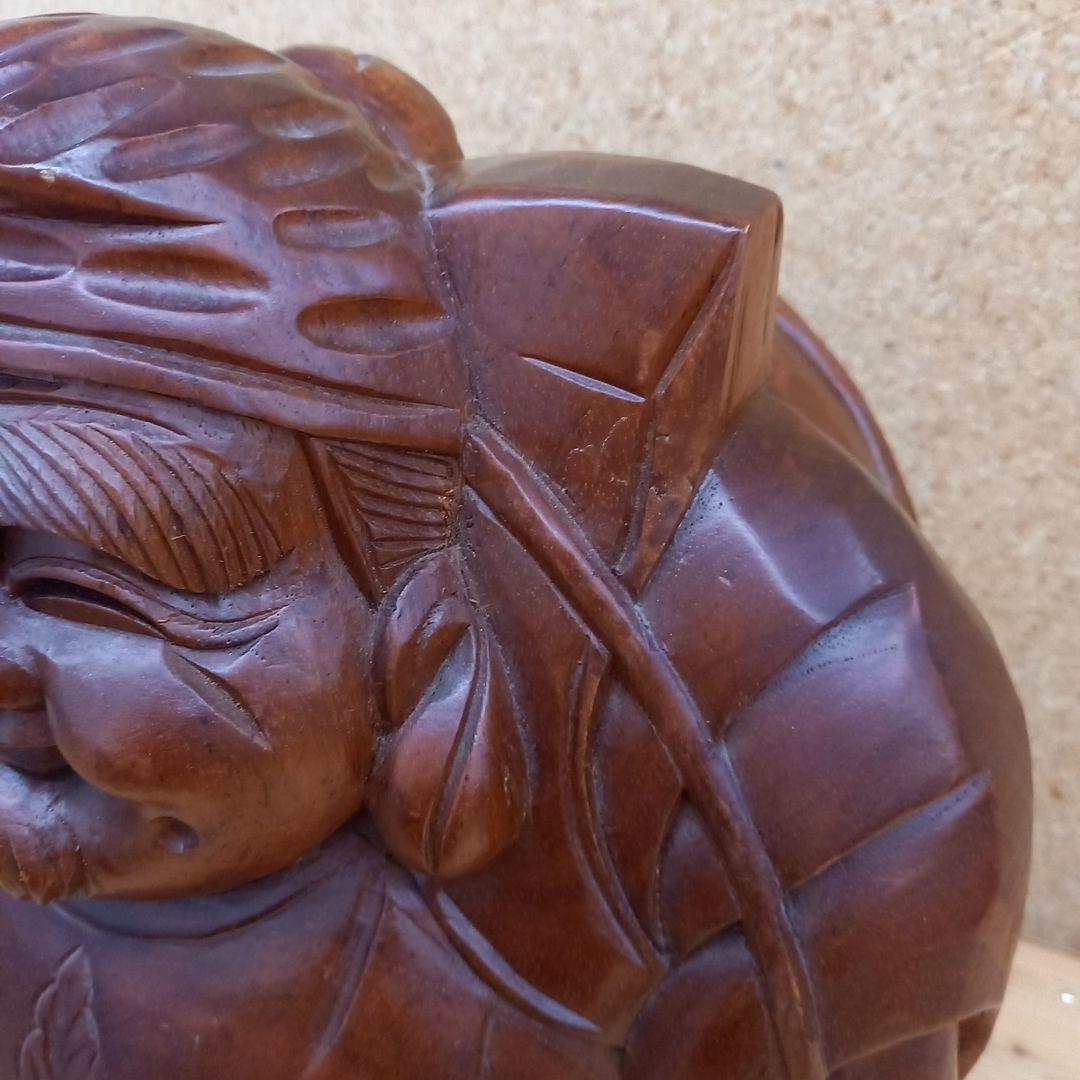 木彫 福の神 彫刻 恵比寿 縁起物 置物 手彫