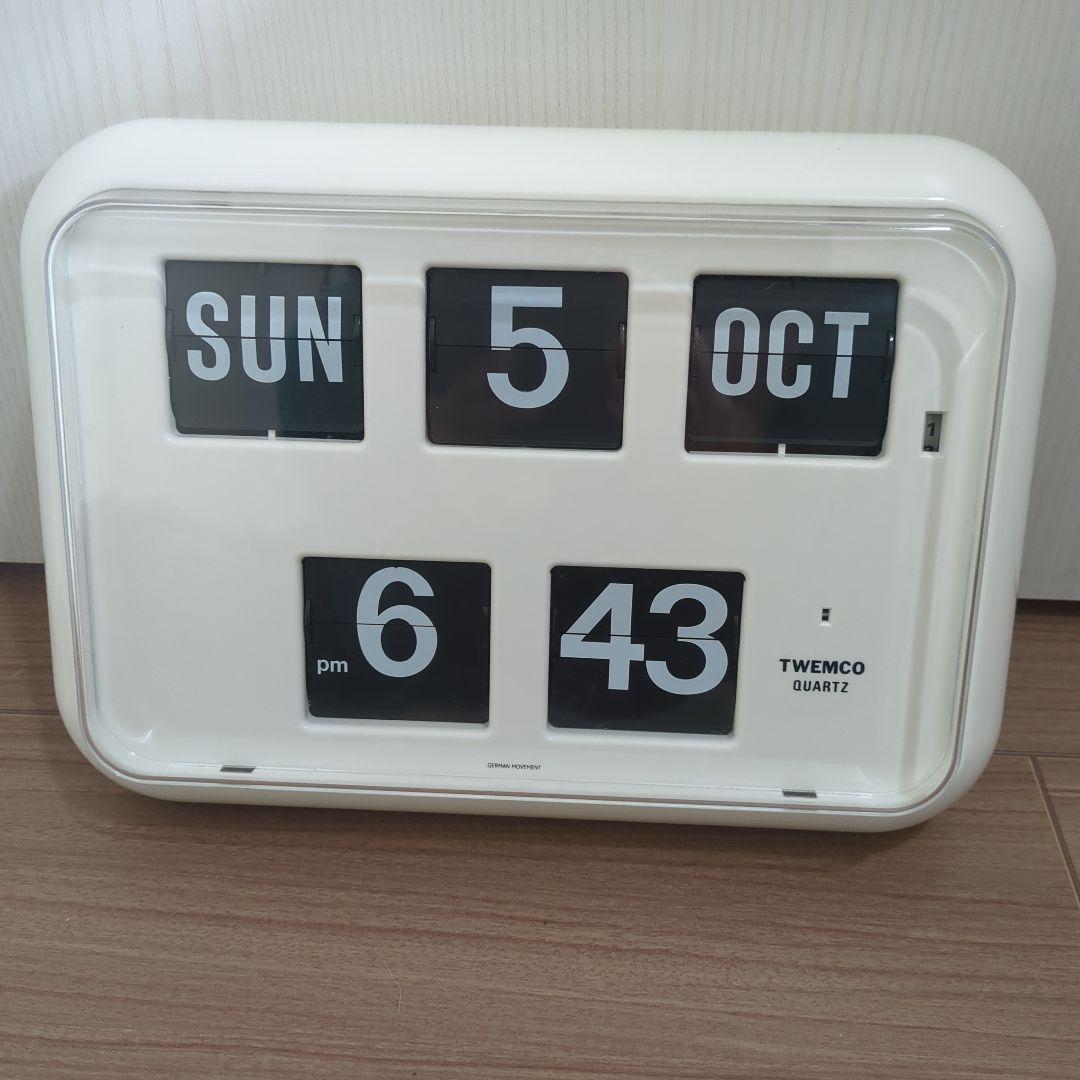 ジャンク品 トゥエンコ QD-35 時計 白 パタパタ時計 掛け時計 ホワイト