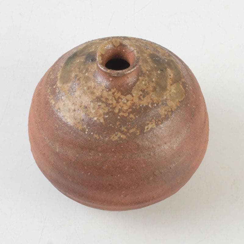 北大路魯山人作 信楽焼 花入 壷 共箱 V 9660