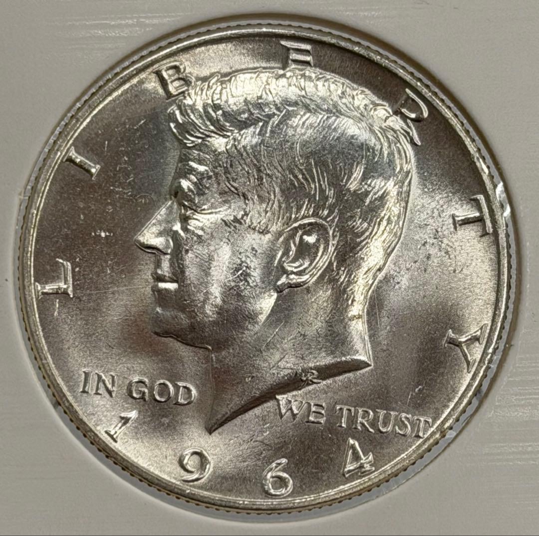 1964年ケネディ50セント銀貨ミントマークD ハイグレード - メルカリ