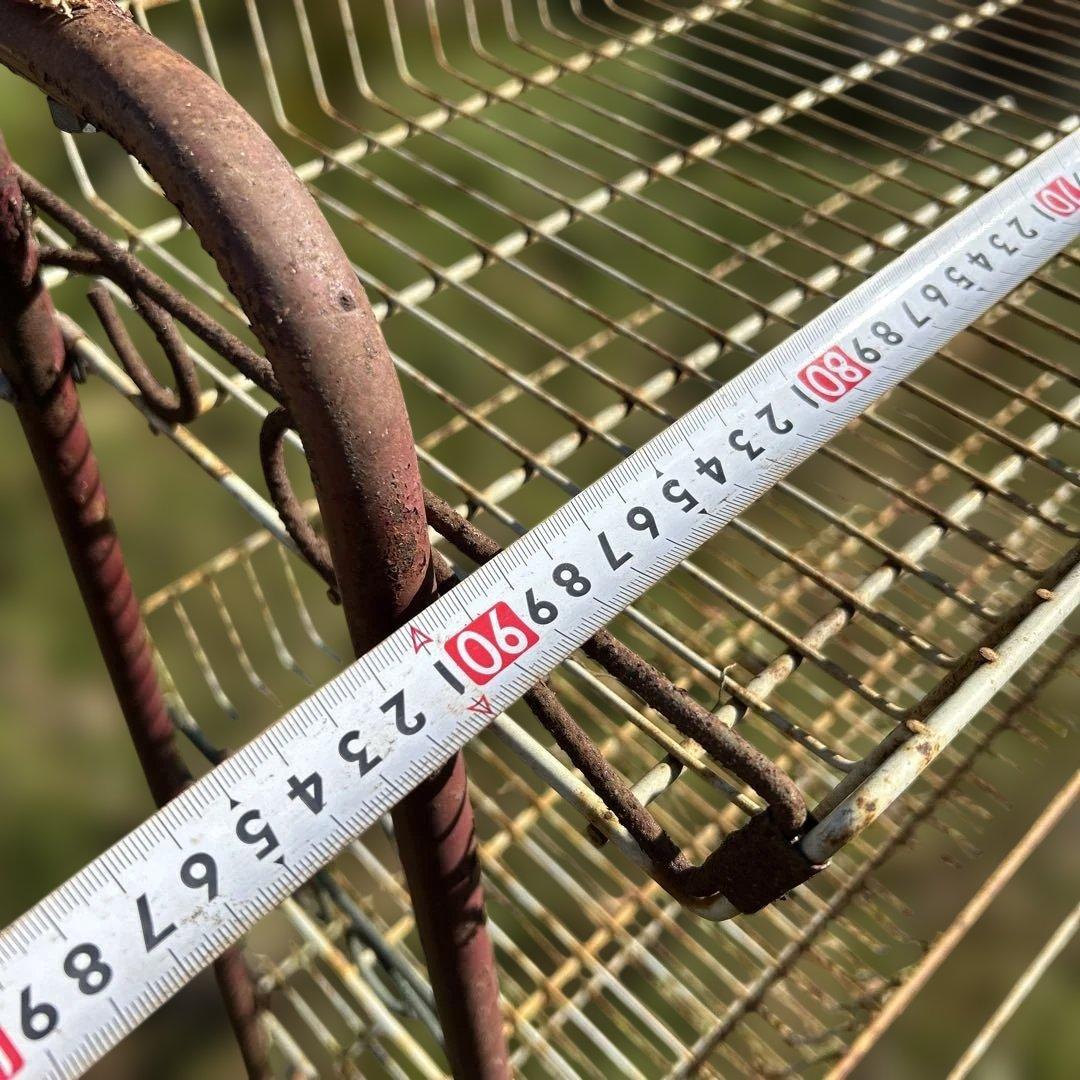 昭和レトロ アンティーク シャビー 3段ワイヤーラック 引き取り限定