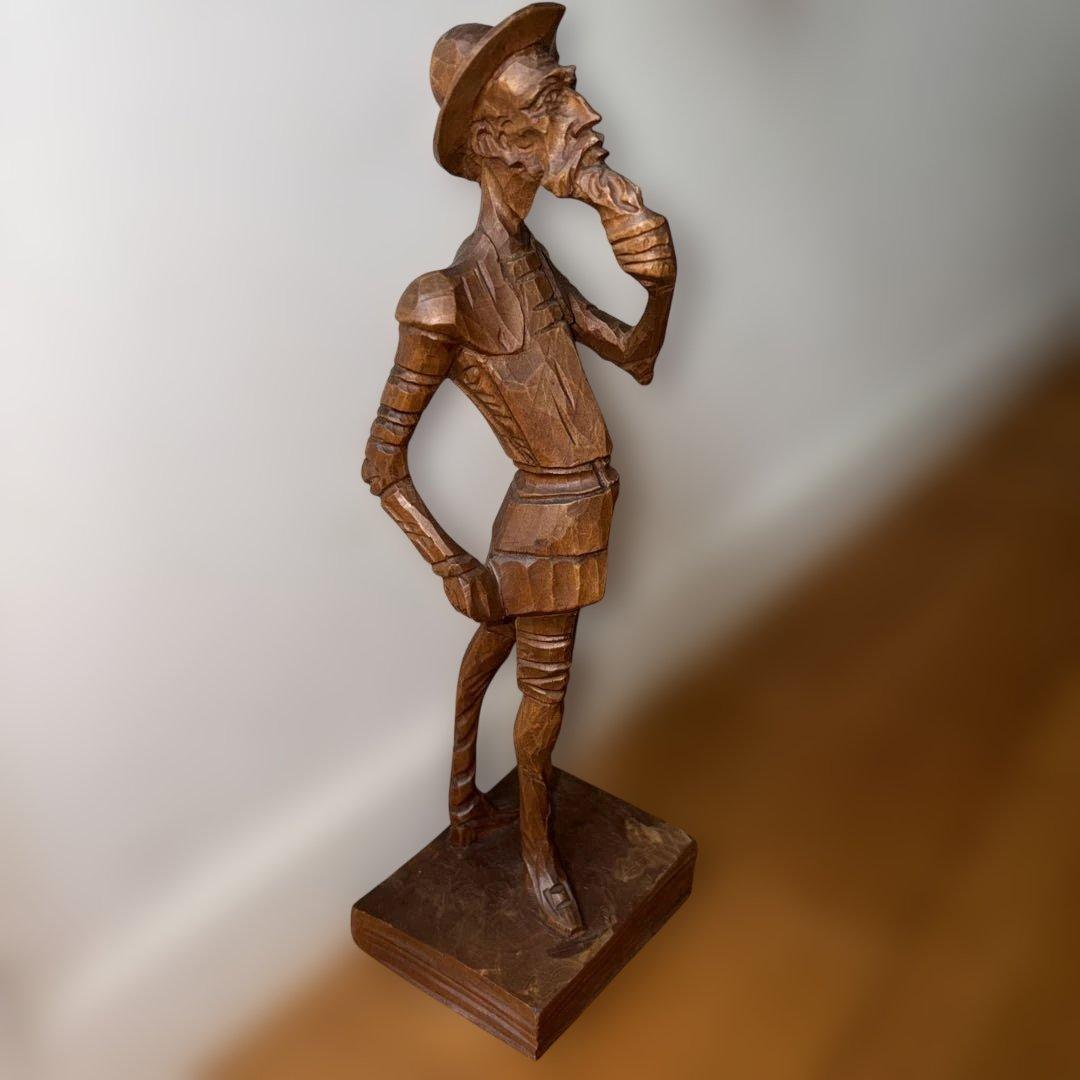 ドン・キホーテ 木彫りの置物 1973年アンティーク - メルカリ