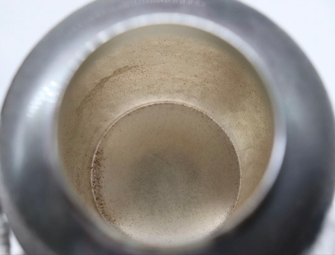 銀川堂製　いぶし銀茶壺　茶道具　木箱入　銀製品　送料込み251002