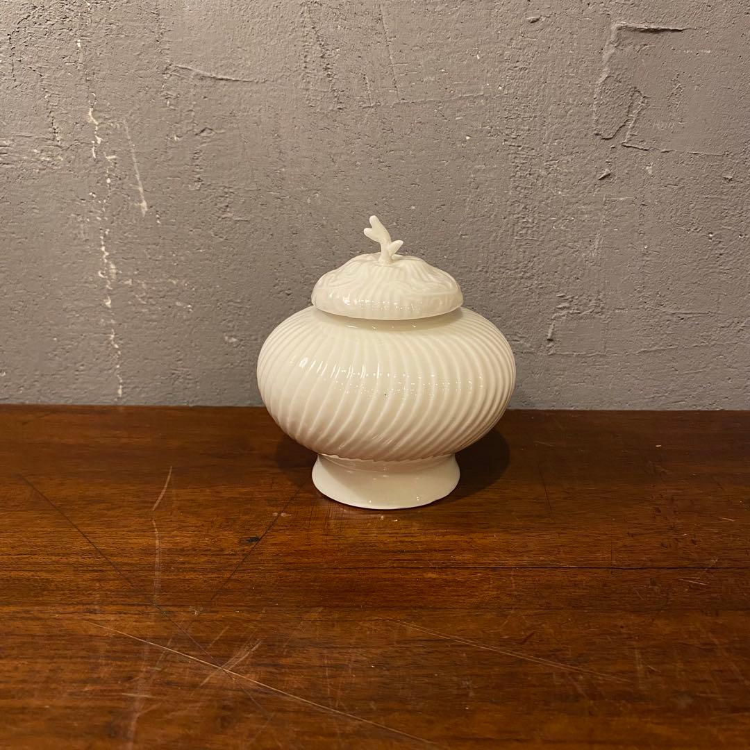 ヴィンテージ ミルクガラス シュガーポット 茶葉入れ キャニスター 蓋付き