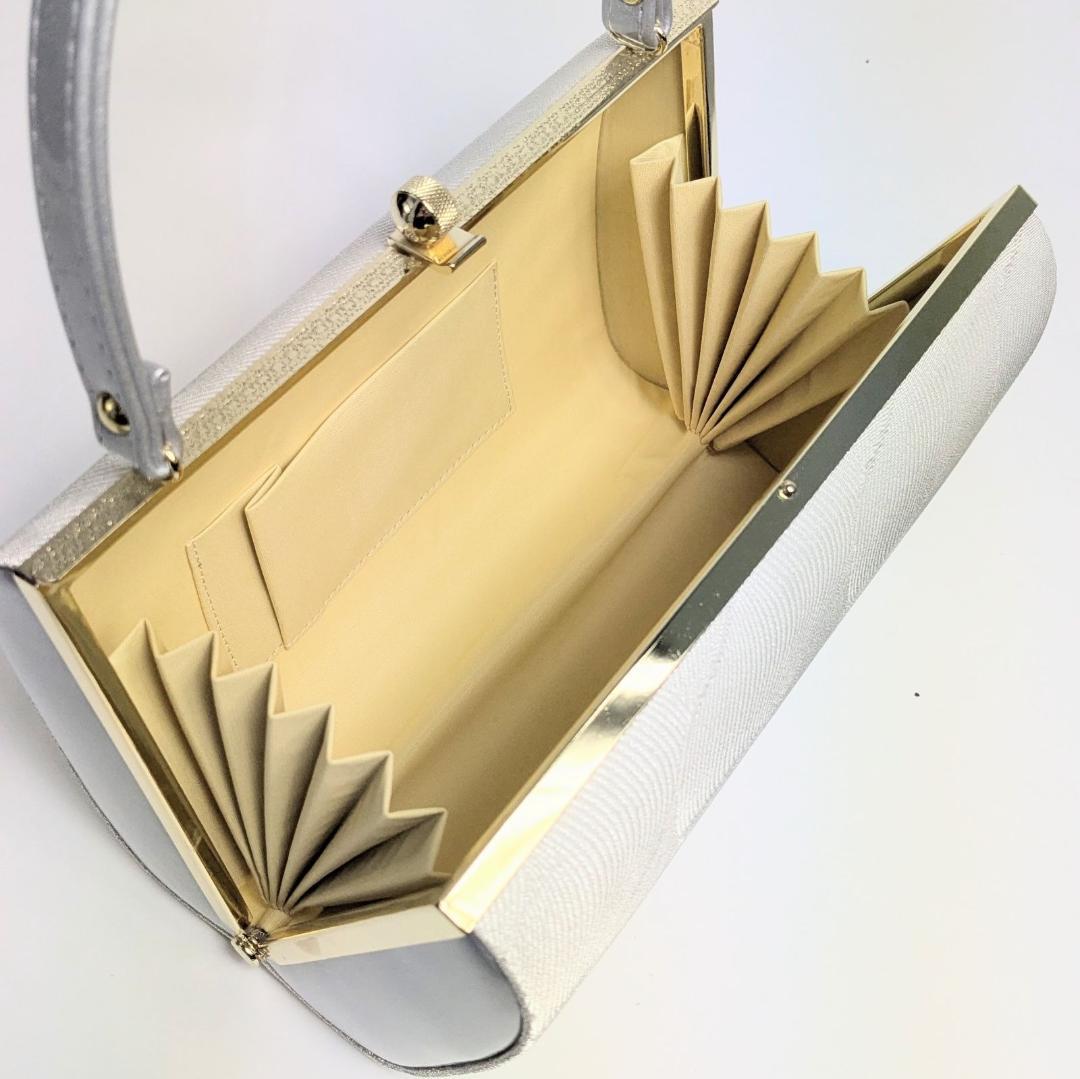 和装 草履バッグセット フォーマル 帯地 シルバー Lサイズ wsale