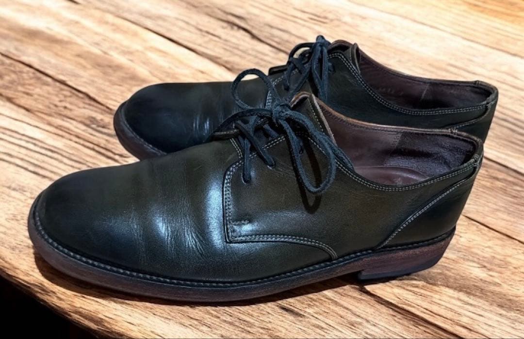 MOTO W外羽根 Plain Toe Oxford 1632 グリーン