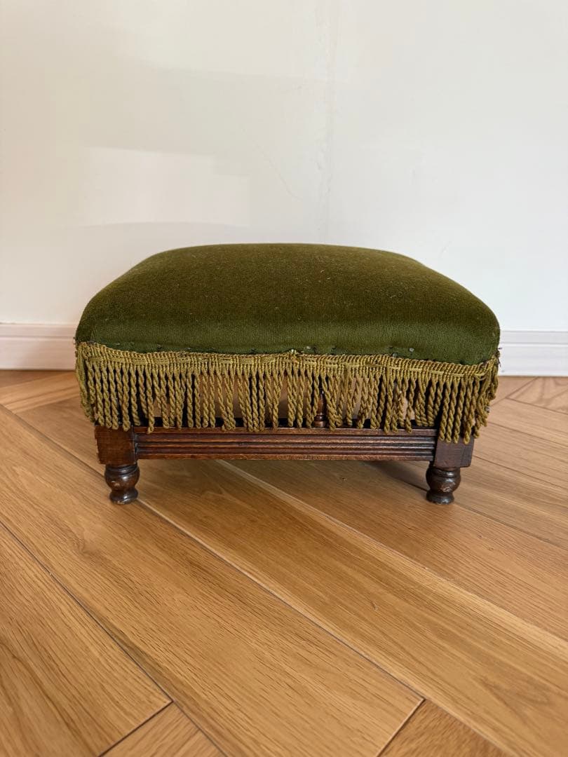 【ラボめん】英国アンティーク木製フットスツール