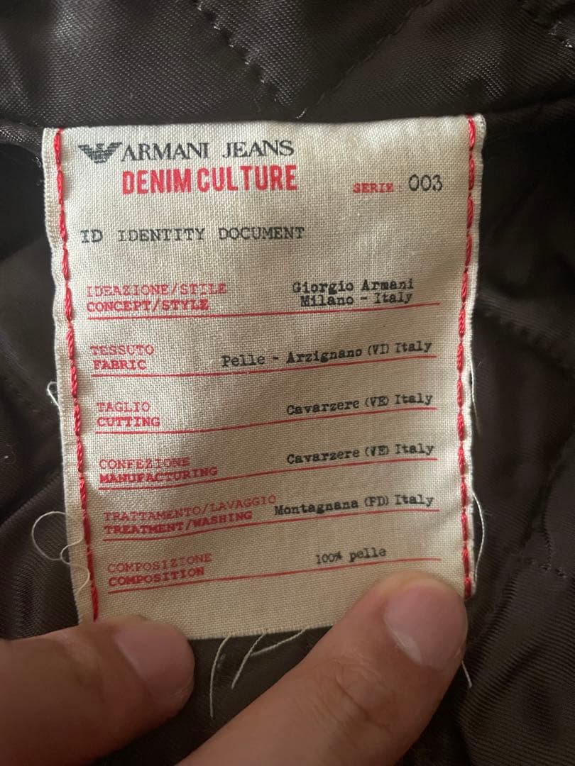 ARMANI JEANS レザージャケット 牛革 Mサイズ相当 ARMANI JEANS レザー