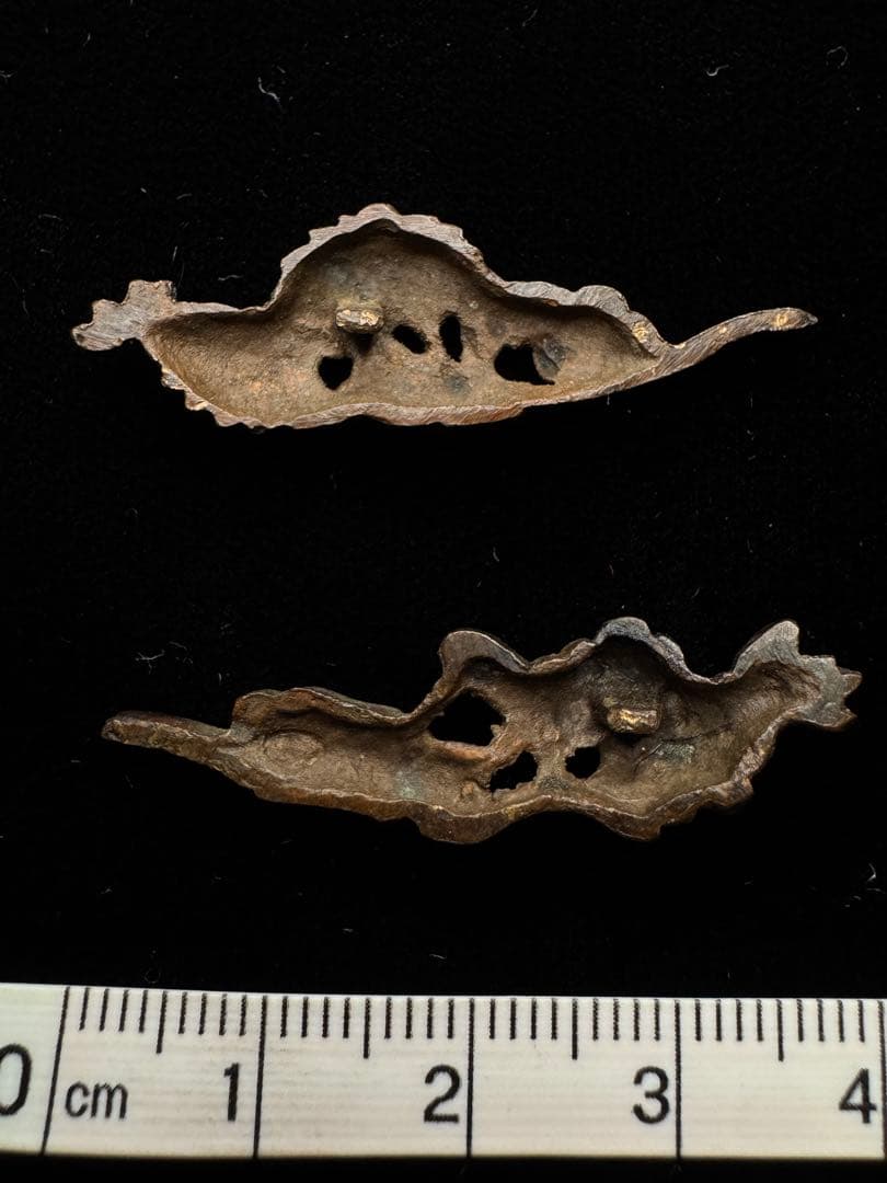 枝菊図 目貫 銅 日本刀 刀装具 骨董 古美術 江戸期