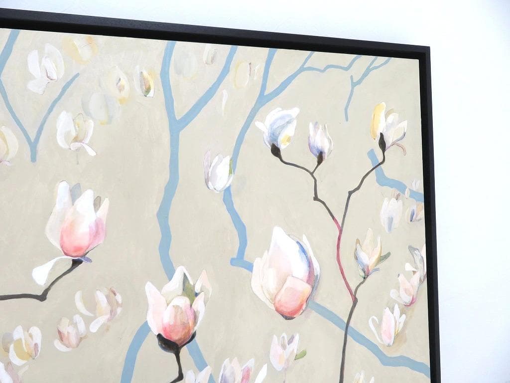 真作保証 荻野 夕奈 白木蓮 油彩 油絵 アート 芸術 絵画