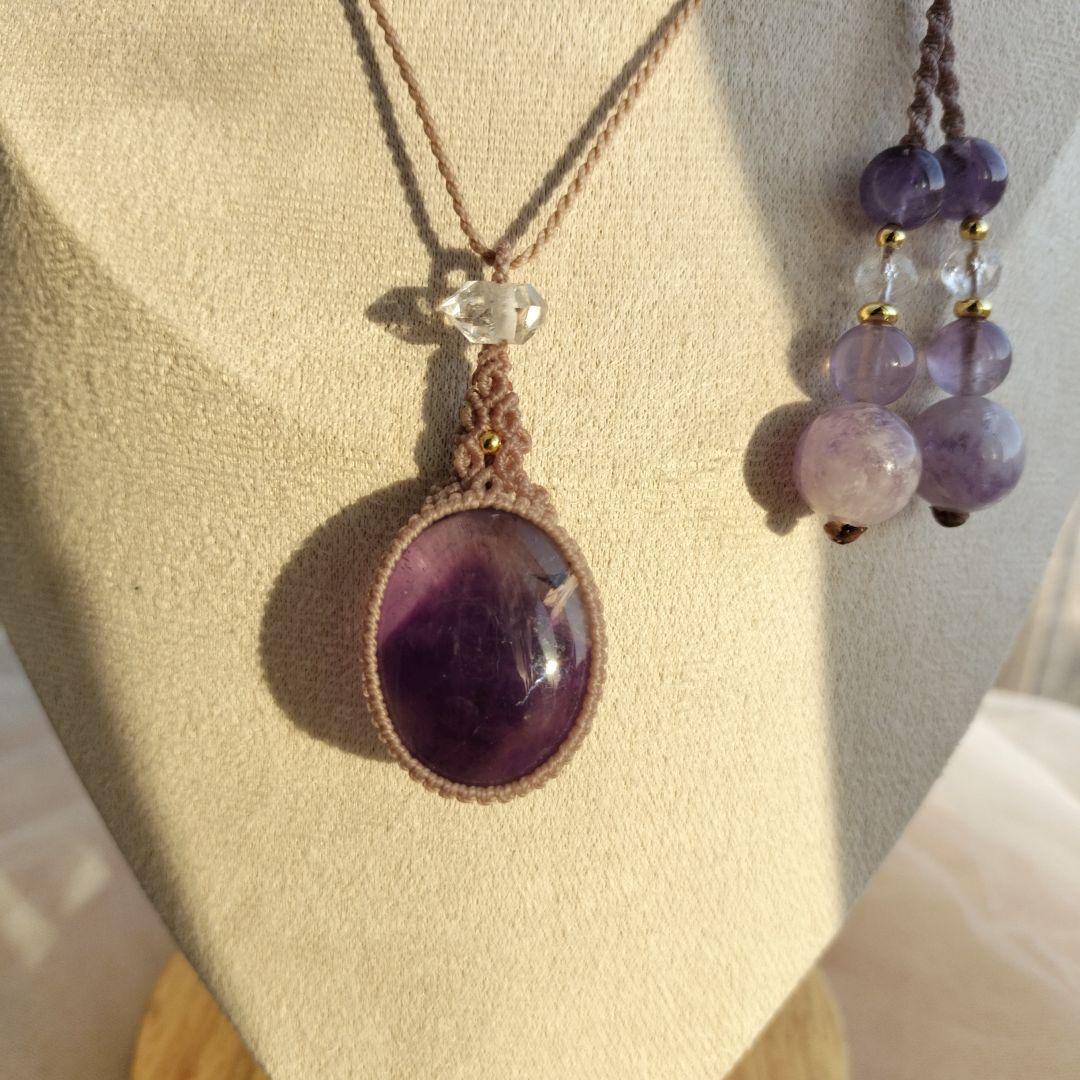 ファントムアメジスト マクラメ編みネックレス他1点同梱の通販はau PAY