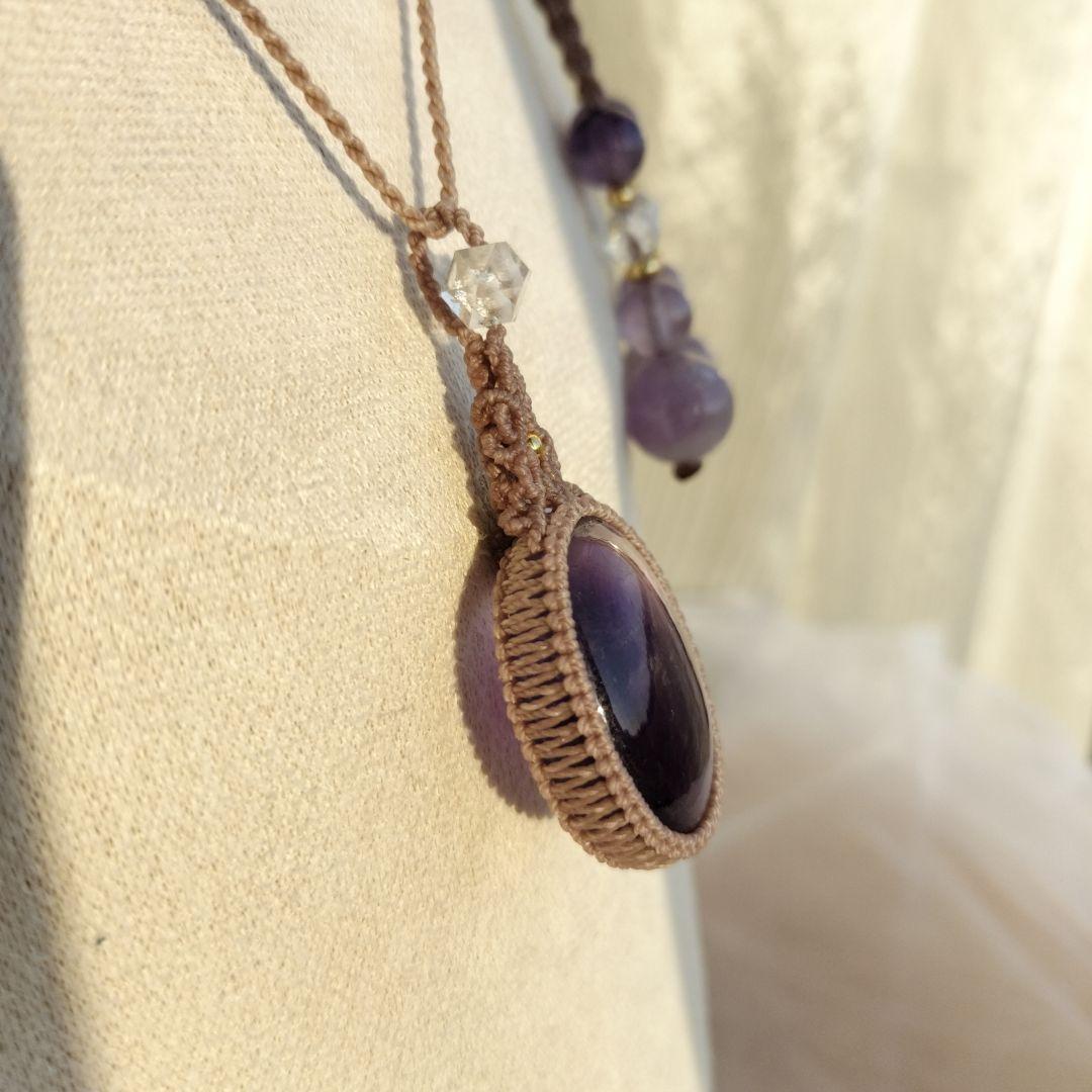 ファントムアメジスト マクラメ編みネックレス他1点同梱の通販はau PAY