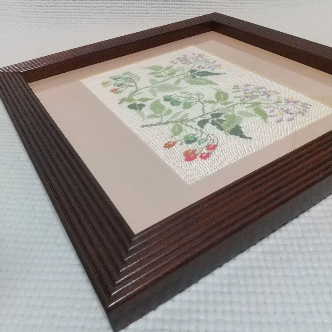 職人の手仕事〈松本民芸家具〉額縁3枚／刺繍アート付、昭和レトロ、民