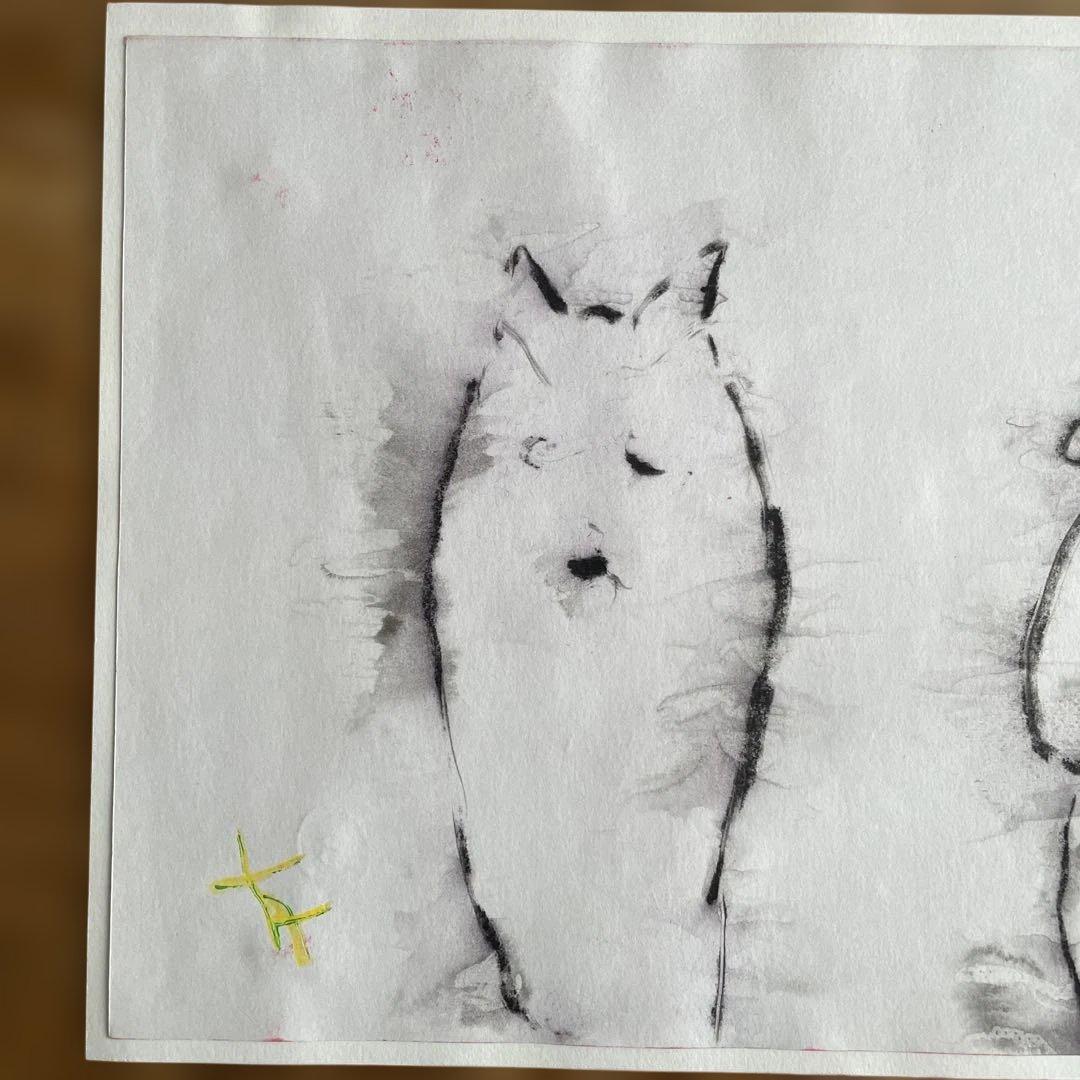 友川かずき 肉筆画　若年の頃