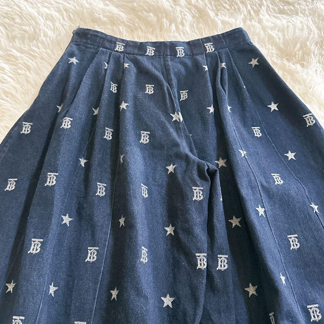 現行タグ　Burberry キュロット パンツ ワイド デニム TBロゴ