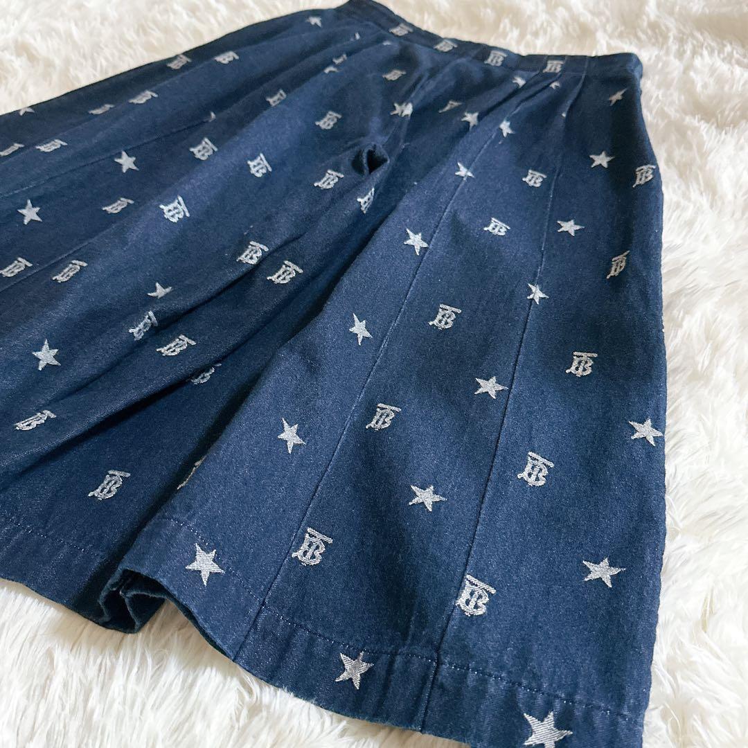 現行タグ　Burberry キュロット パンツ ワイド デニム TBロゴ