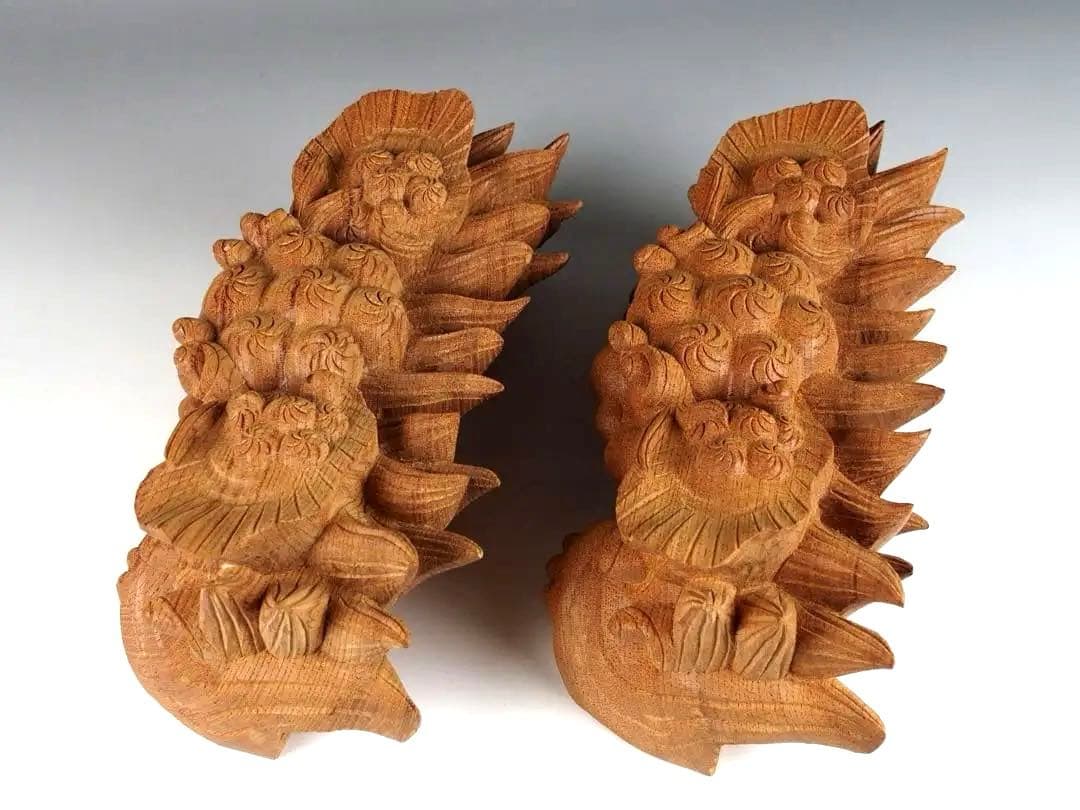 木彫 獅噛】2個セット 獅子噛み 鬼板 だんじり 地車 曳山 山車 祭り