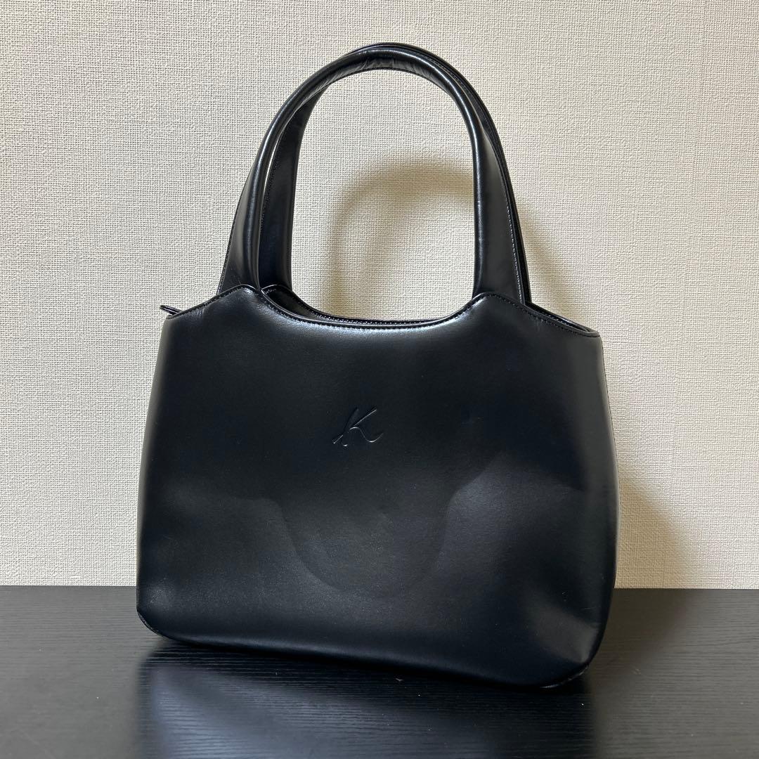 極美品♡kitamura フォーマルハンドバッグ　レザー　ブラック　お受験　式典