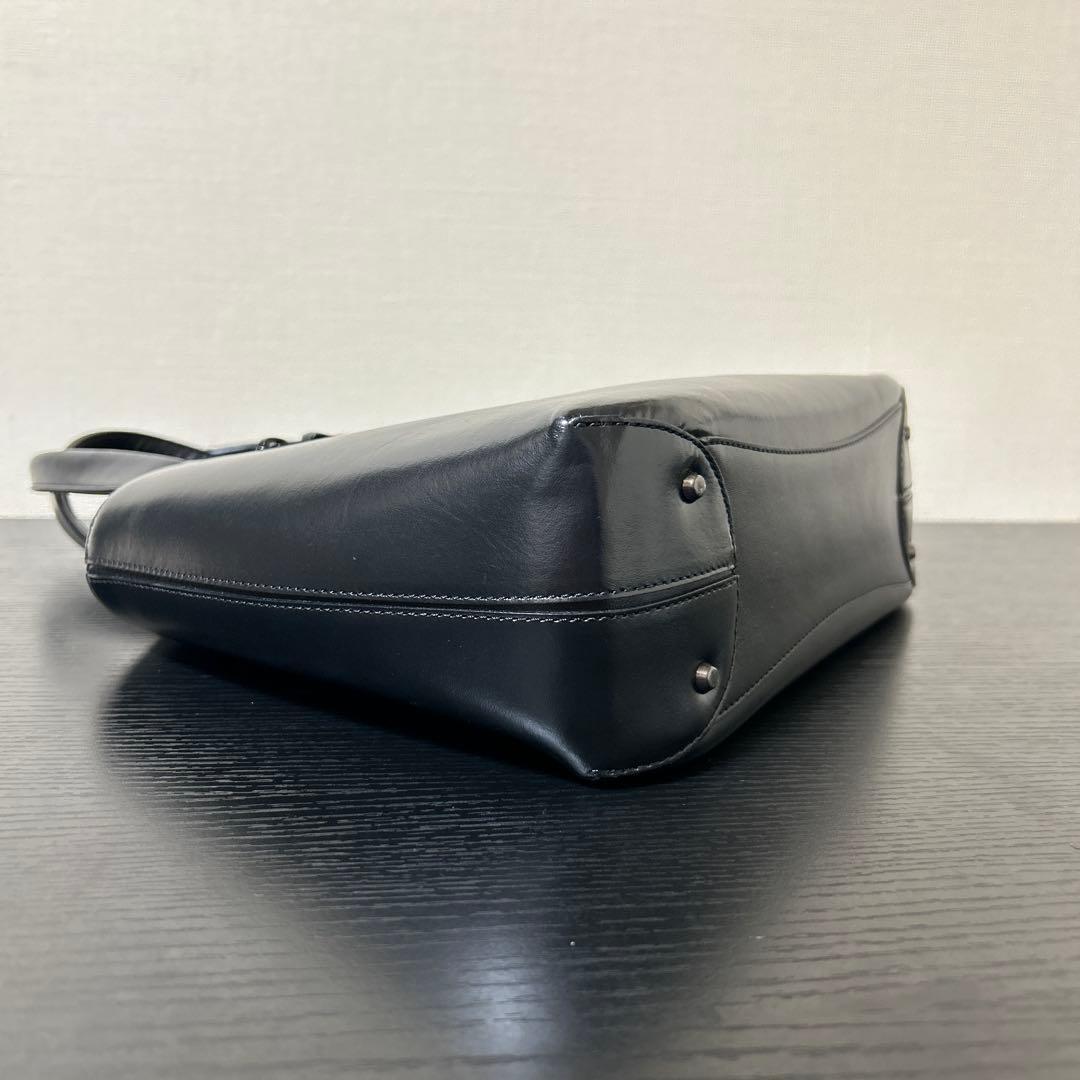 極美品♡kitamura フォーマルハンドバッグ　レザー　ブラック　お受験　式典